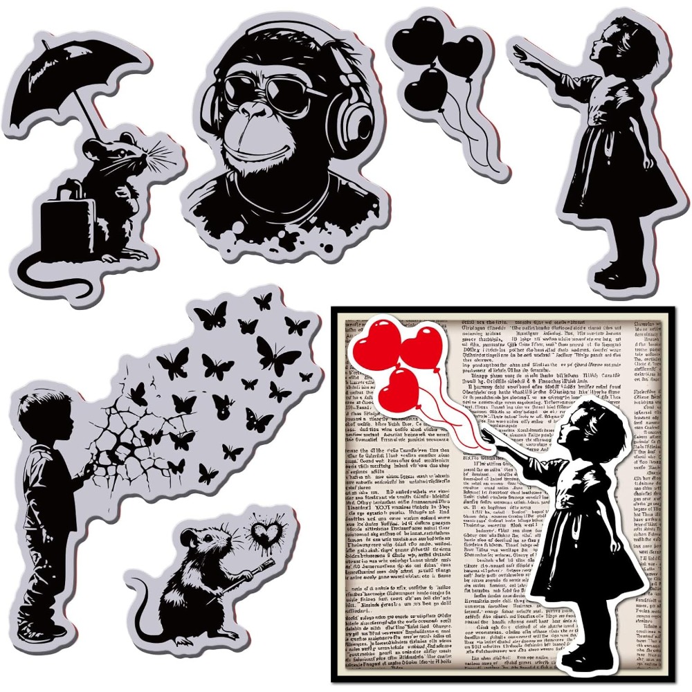 Grafitti Balloon Monkey Cling  - Butterfly Rubber Sheet recensione e prezzo
